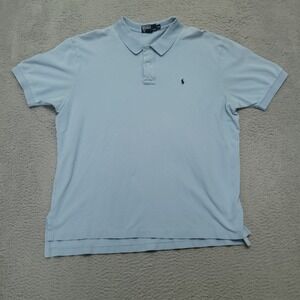 Polo Ralph Lauren XXL Polo Shirt Mens Blue Pony Logo‎ Classic Fit Cotton